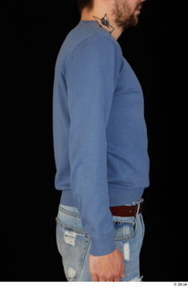 Hamza arm blue sweatshirt dressed upper body 0006.jpg